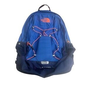 The North Face Jester Backpack Blue orange  School Hiking Camping Traveling Bag